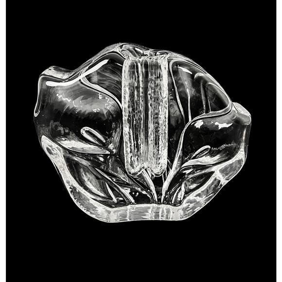 Calla Lily Double Bud Vase Clear Pressed Glass Elegant Artistic Decor Vintage - Picture 3 of 7